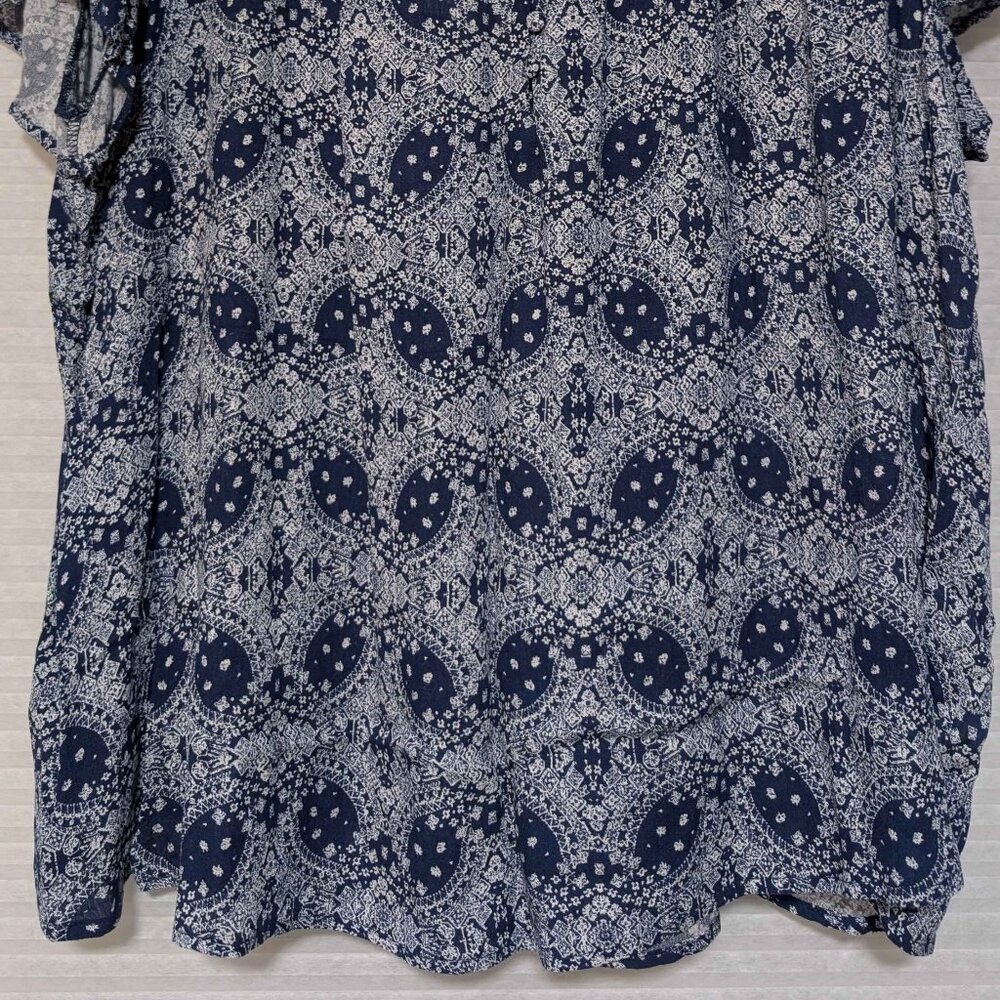 Skies Are Blue Navy and White Short Sleeve Blouse Size 3X NWT - Picture 2 of 8